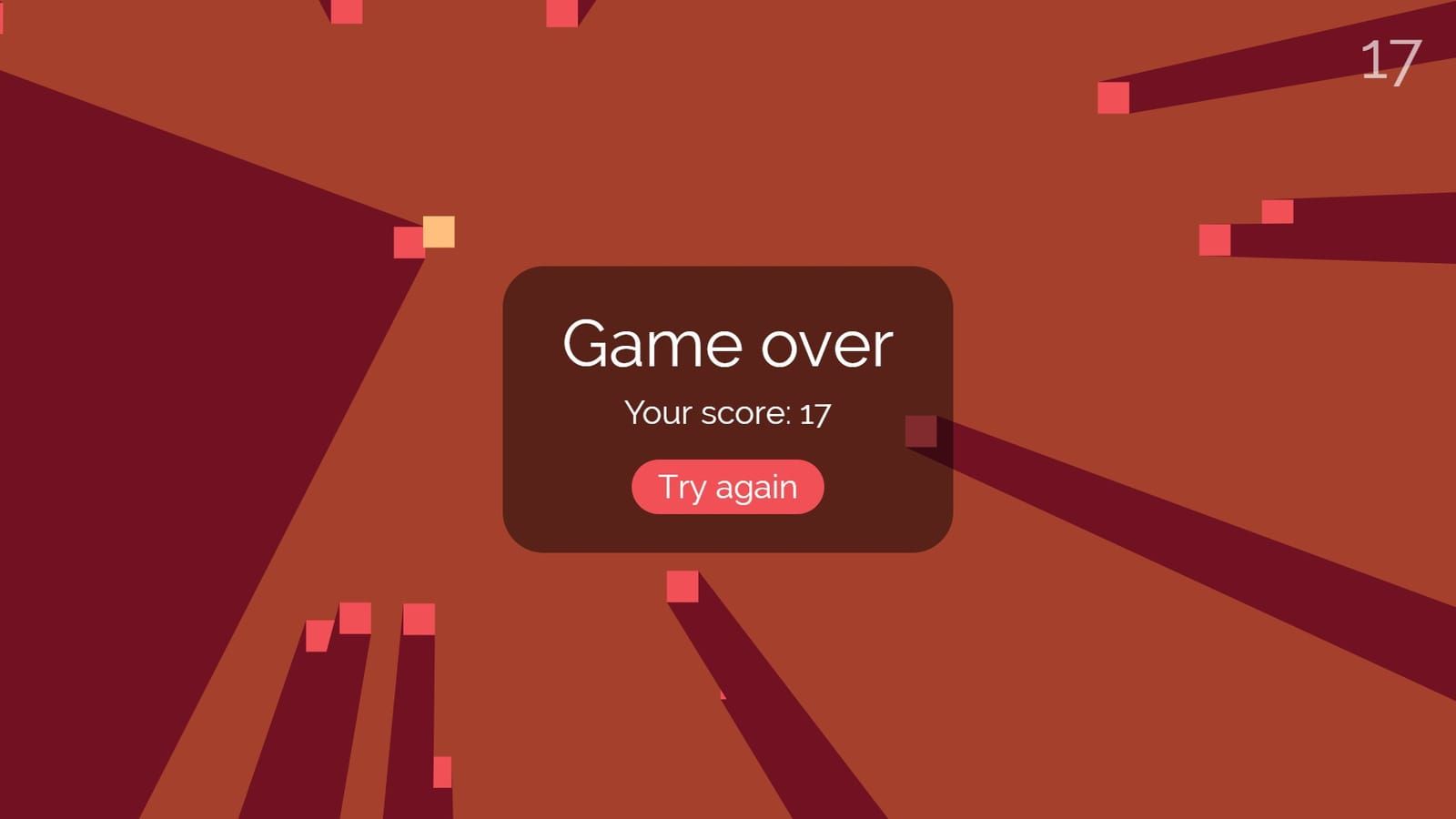 Screenshot of the Avoid web game.