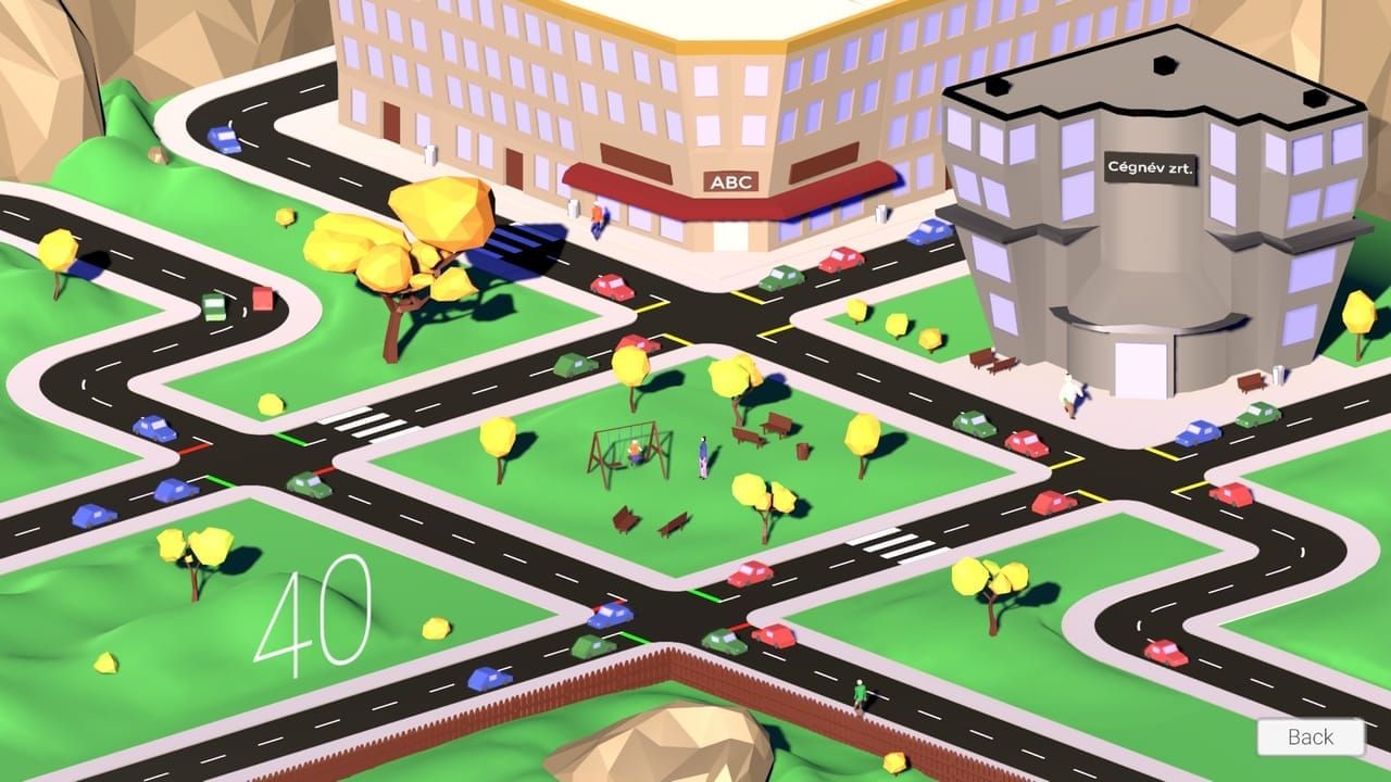 Screenshot of a Unity traffic simulation.