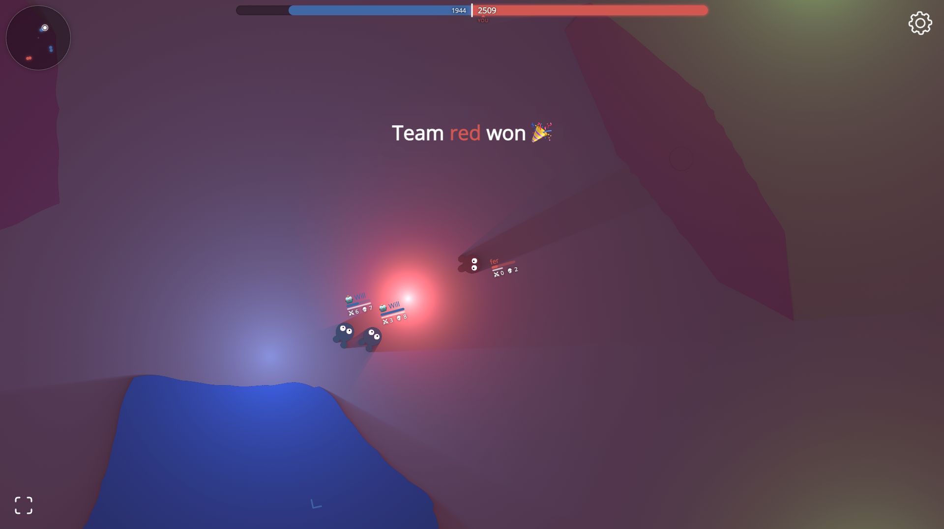 The Doppler browser game interface showing a fight in space.