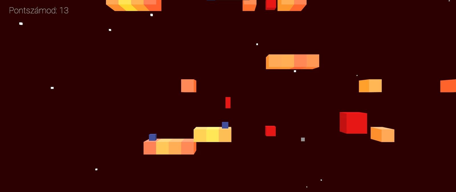Screenshot from a 3D platform game written in C.