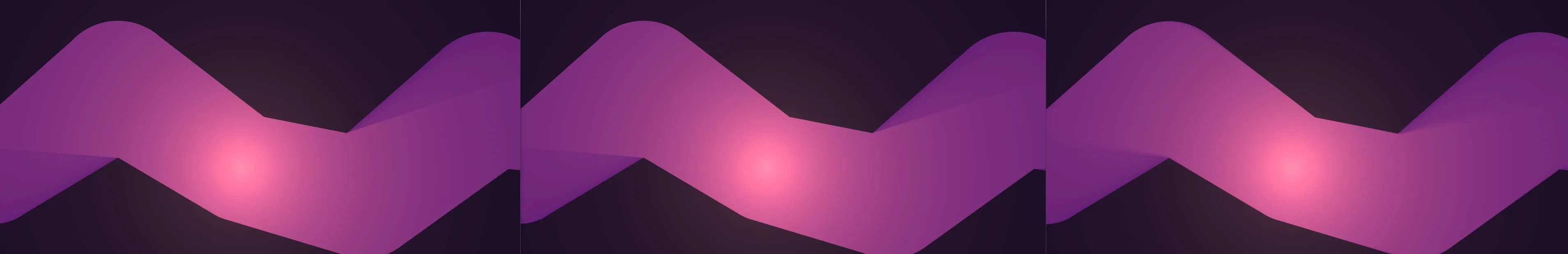 The same scene shadowed with 32, 16, and 8 ray steps from left to right, the shadow's edge getting softer with fewer steps